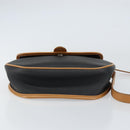 Christian Dior Shoulder Bag PVC Leather Black Gold Auth 155201-5