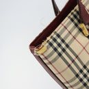 BURBERRY Nova Check Tote Bag Canvas Beige Gold Auth 155202-10