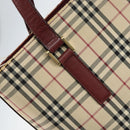 BURBERRY Nova Check Tote Bag Canvas Beige Gold Auth 155202-17
