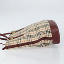 BURBERRY Nova Check Tote Bag Canvas Beige Gold Auth 155202-4