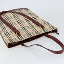 BURBERRY Nova Check Tote Bag Canvas Beige Gold Auth 155202-6