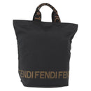 FENDI Hand Bag Nylon Black Auth 155203-1