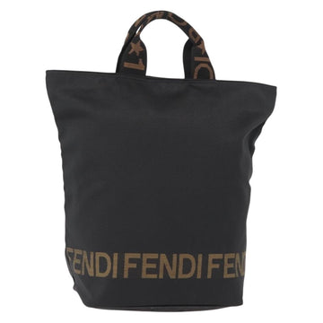 FENDI Hand Bag Nylon Black Auth 155203