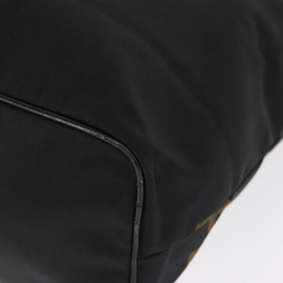 FENDI Hand Bag Nylon Black Auth 155203