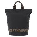 FENDI Hand Bag Nylon Black Auth 155203-2