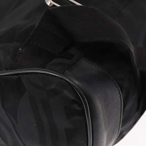 Salvatore Ferragamo Gancini Backpack Nylon Black Silver Auth 155204
