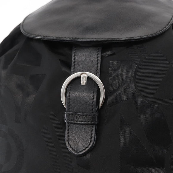 Salvatore Ferragamo Gancini Backpack Nylon Black Silver Auth 155204