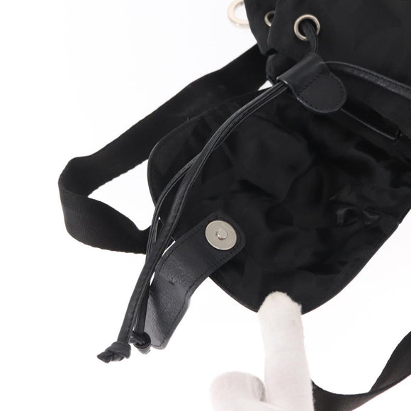 Salvatore Ferragamo Gancini Backpack Nylon Black Silver Auth 155204