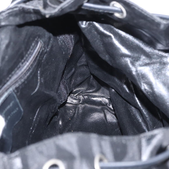 Salvatore Ferragamo Gancini Backpack Nylon Black Silver Auth 155204