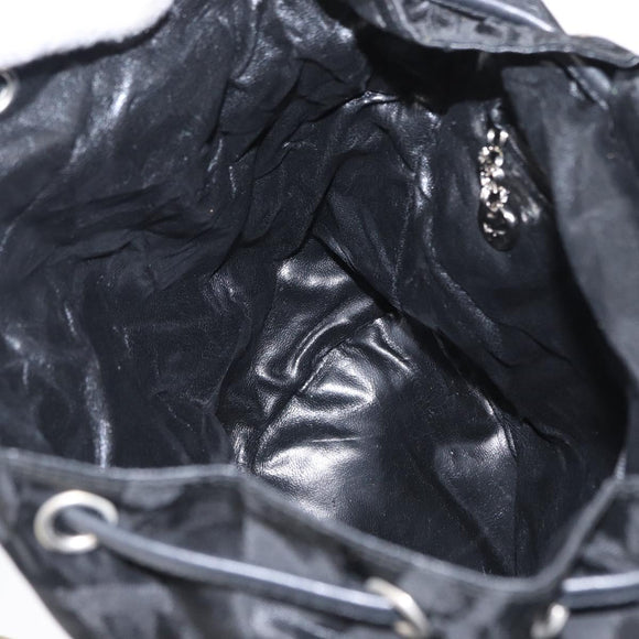 Salvatore Ferragamo Gancini Backpack Nylon Black Silver Auth 155204