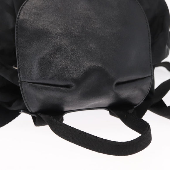 Salvatore Ferragamo Gancini Backpack Nylon Black Silver Auth 155204