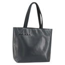 PRADA Tote Bag Leather Black Silver Auth 155205-1