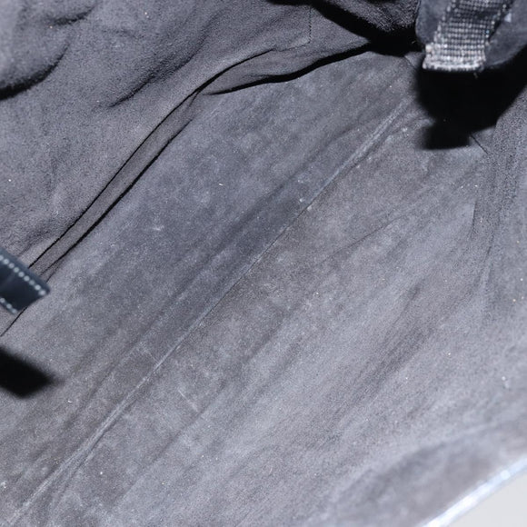 PRADA Tote Bag Leather Black Silver Auth 155205