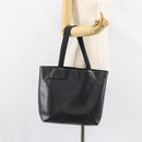 PRADA Tote Bag Leather Black Silver Auth 155205-22