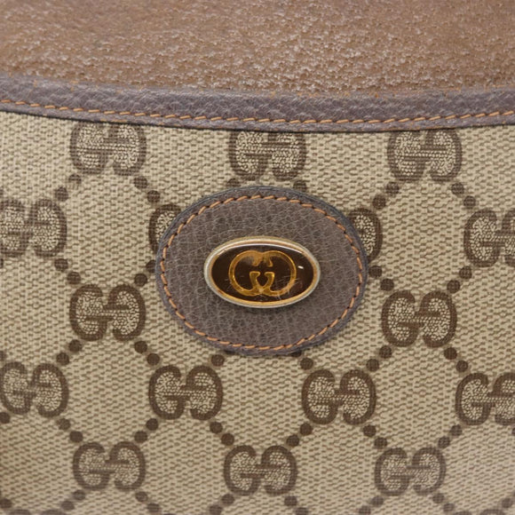 GUCCI GG Supreme Shoulder Bag PVC Beige 904 02 020 Auth 155207