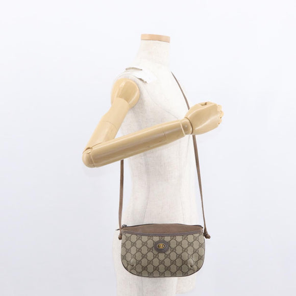 GUCCI GG Supreme Shoulder Bag PVC Beige 904 02 020 Auth 155207