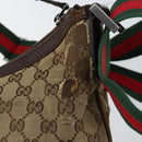 GUCCI GG Canvas Web Sherry Line Shoulder Bag Beige Red Green 181092 Auth 155208-15