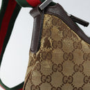 GUCCI GG Canvas Web Sherry Line Shoulder Bag Beige Red Green 181092 Auth 155208-16