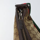 GUCCI GG Canvas Web Sherry Line Shoulder Bag Beige Red Green 181092 Auth 155208-18