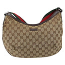 GUCCI GG Canvas Web Sherry Line Shoulder Bag Beige Red Green 181092 Auth 155208-2