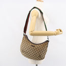 GUCCI GG Canvas Web Sherry Line Shoulder Bag Beige Red Green 181092 Auth 155208-26