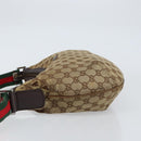 GUCCI GG Canvas Web Sherry Line Shoulder Bag Beige Red Green 181092 Auth 155208-5