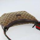 GUCCI GG Canvas Web Sherry Line Shoulder Bag Beige Red Green 181092 Auth 155208-6