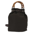 GUCCI Bamboo Hand Bag Nylon 2way Khaki Silver 003 2854 0060 5 Auth 155210-1
