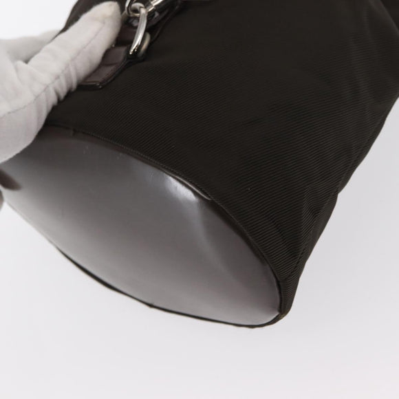 GUCCI Bamboo Hand Bag Nylon 2way Khaki Silver 003 2854 0060 5 Auth 155210