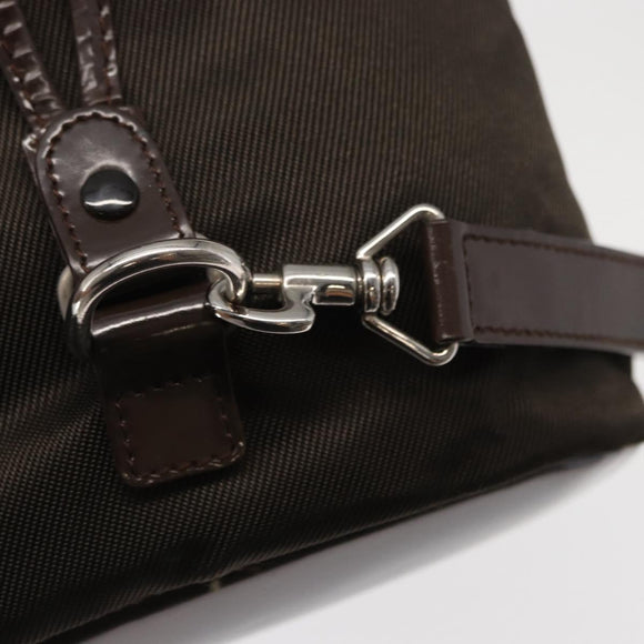 GUCCI Bamboo Hand Bag Nylon 2way Khaki Silver 003 2854 0060 5 Auth 155210