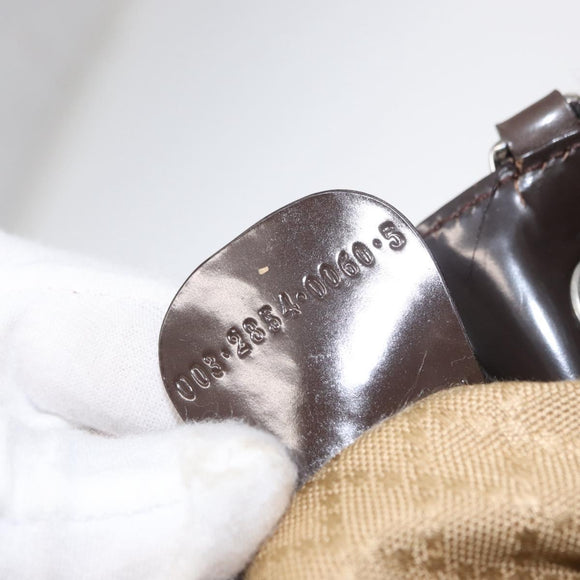 GUCCI Bamboo Hand Bag Nylon 2way Khaki Silver 003 2854 0060 5 Auth 155210