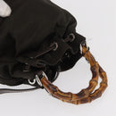 GUCCI Bamboo Hand Bag Nylon 2way Khaki Silver 003 2854 0060 5 Auth 155210-6