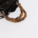 GUCCI Bamboo Hand Bag Nylon 2way Khaki Silver 003 2854 0060 5 Auth 155210-7
