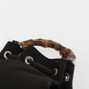 GUCCI Bamboo Hand Bag Nylon 2way Khaki Silver 003 2854 0060 5 Auth 155210-8