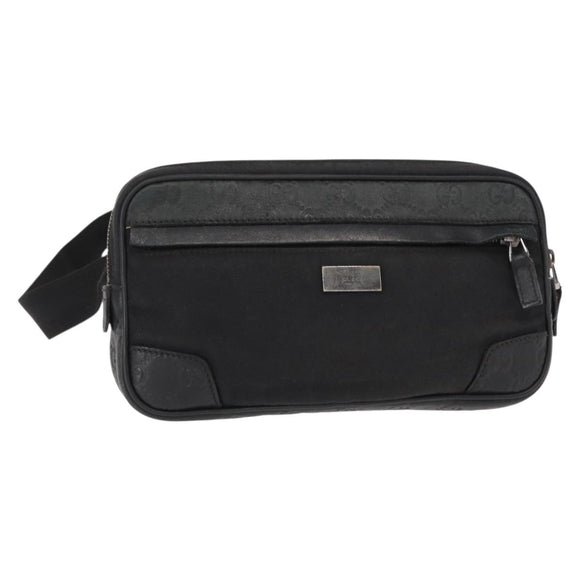 GUCCI Guccissima Waist bag Nylon Black 162417 Auth 155211