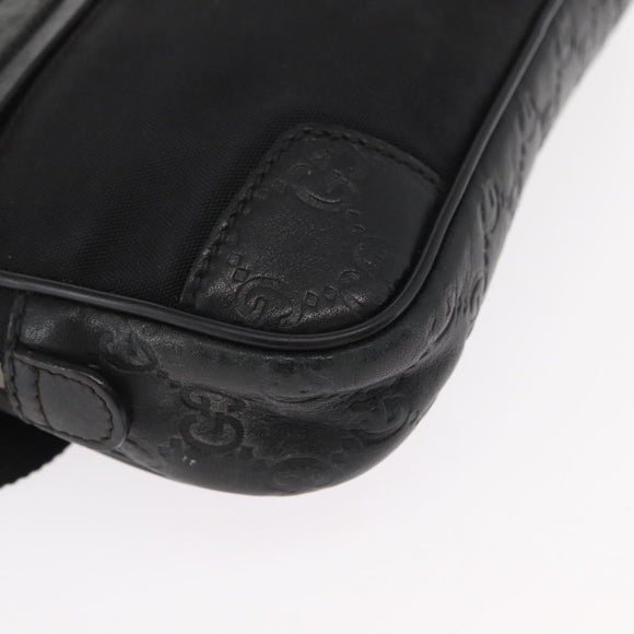GUCCI Guccissima Waist bag Nylon Black 162417 Auth 155211