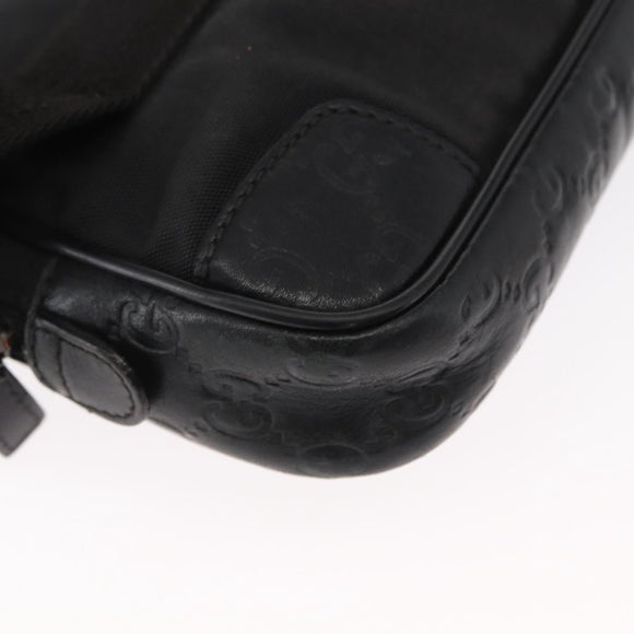 GUCCI Guccissima Waist bag Nylon Black 162417 Auth 155211