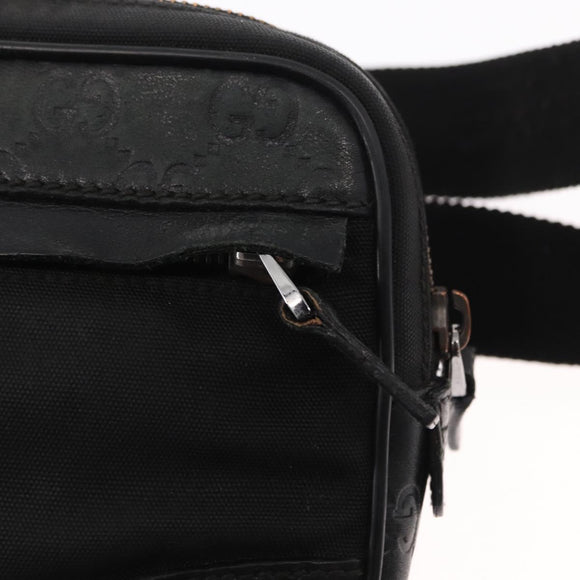 GUCCI Guccissima Waist bag Nylon Black 162417 Auth 155211