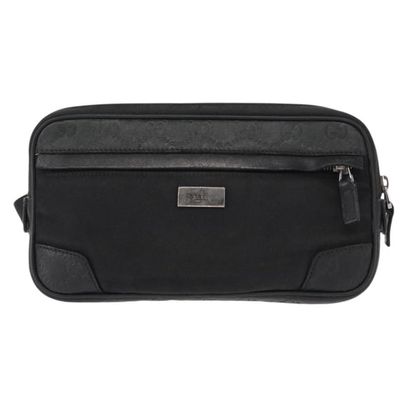 GUCCI Guccissima Waist bag Nylon Black 162417 Auth 155211