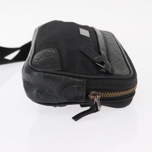 GUCCI Guccissima Waist bag Nylon Black 162417 Auth 155211