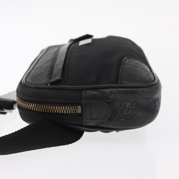 GUCCI Guccissima Waist bag Nylon Black 162417 Auth 155211