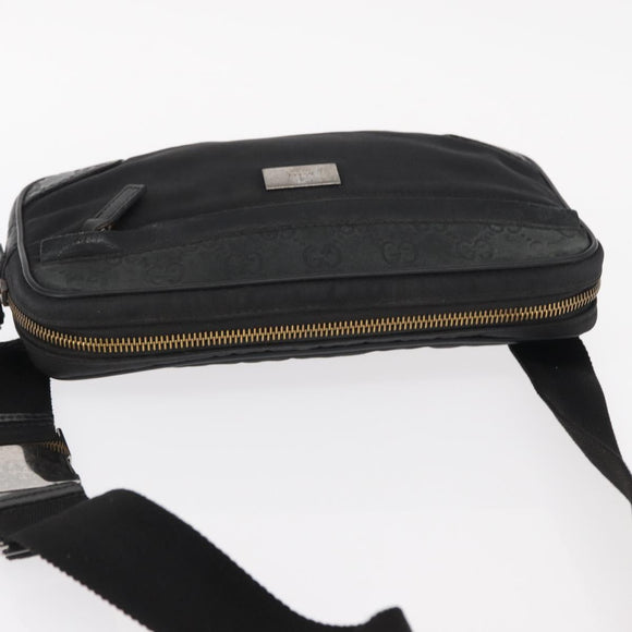 GUCCI Guccissima Waist bag Nylon Black 162417 Auth 155211