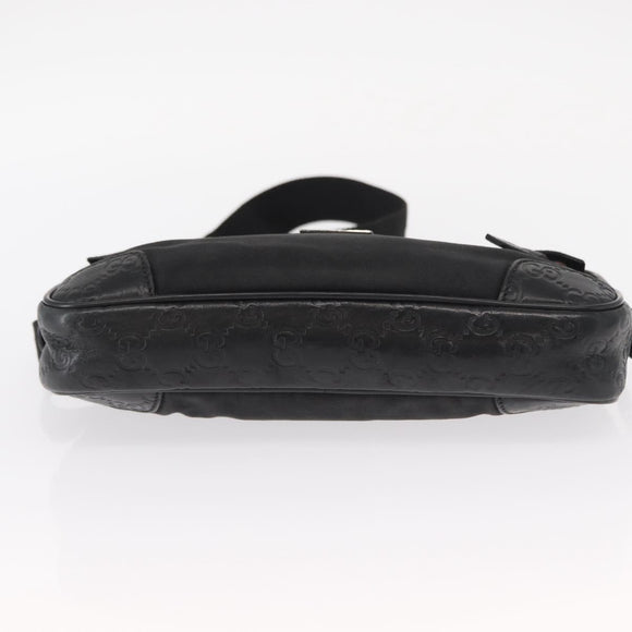 GUCCI Guccissima Waist bag Nylon Black 162417 Auth 155211