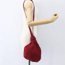 LOEWE Shoulder Bag Suede Red Auth 155213-19