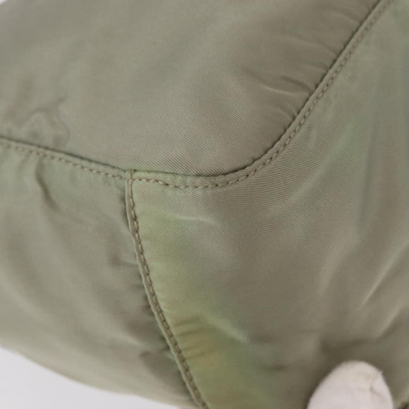 PRADA Shoulder Bag Nylon Green Gold Auth 155214