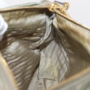 PRADA Shoulder Bag Nylon Green Gold Auth 155214-22
