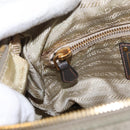 PRADA Shoulder Bag Nylon Green Gold Auth 155214-23