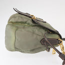 PRADA Shoulder Bag Nylon Green Gold Auth 155214-4
