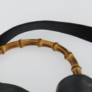 GUCCI Bamboo Hand Bag Leather 2way Black Gold 001 2854 1577 Auth 155217-10