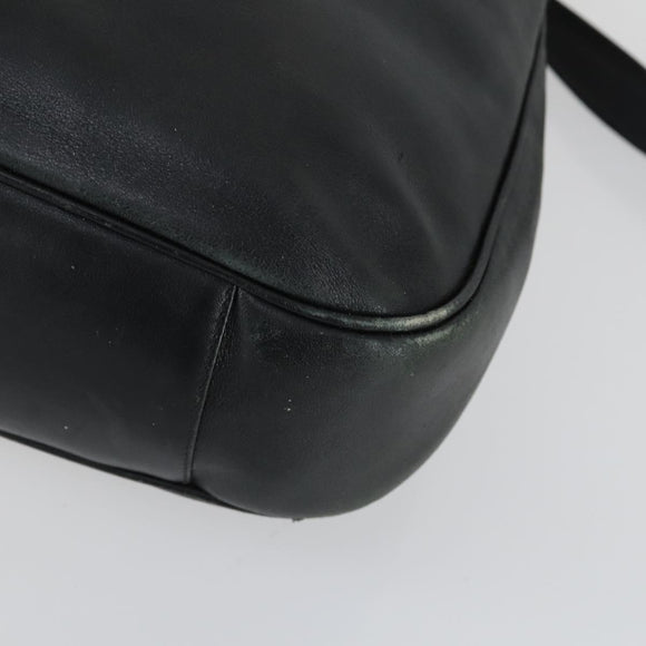 GUCCI Bamboo Hand Bag Leather 2way Black Gold 001 2854 1577 Auth 155217